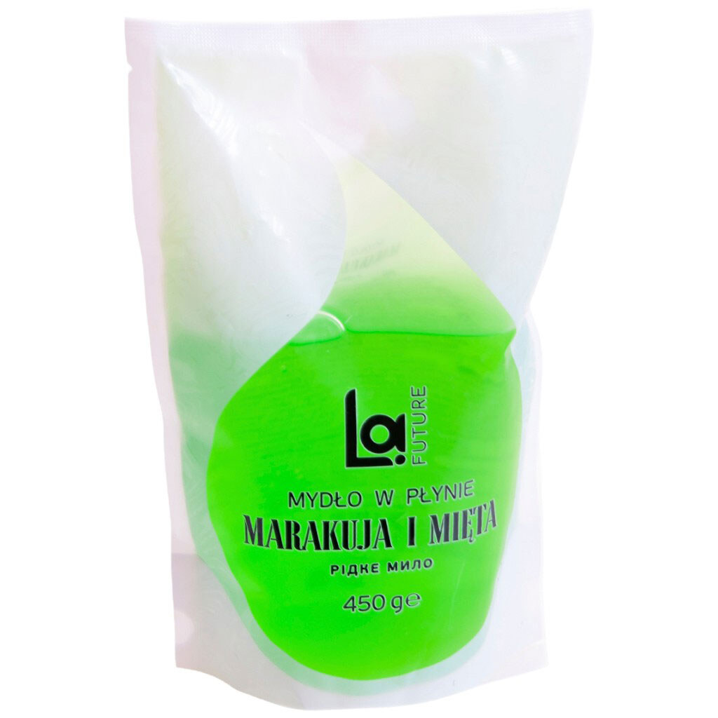 Мыло жидкое LА FUTURE Маракуйя, мята, дой-пак, 450 г - № 1 Мыло жидкое LА FUTURE Маракуйя, мята, дой-пак, 450 г - № 1