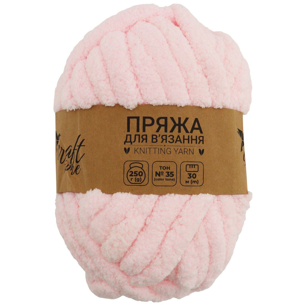 Пряжа для вязания плюшевая Craft time 250 г, 30 м, тон №35 - № 1 Пряжа для вязания плюшевая Craft time 250 г, 30 м, тон №35 - № 1
