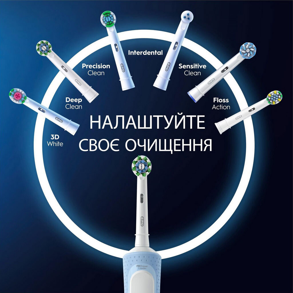 Електрична зубна щітка Braun Oral-B Vitality D103.413.3 Pro Protect X Clean Cross Action, Синій - № 4 Електрична зубна щітка Braun Oral-B Vitality D103.413.3 Pro Protect X Clean Cross Action, Синій - № 4