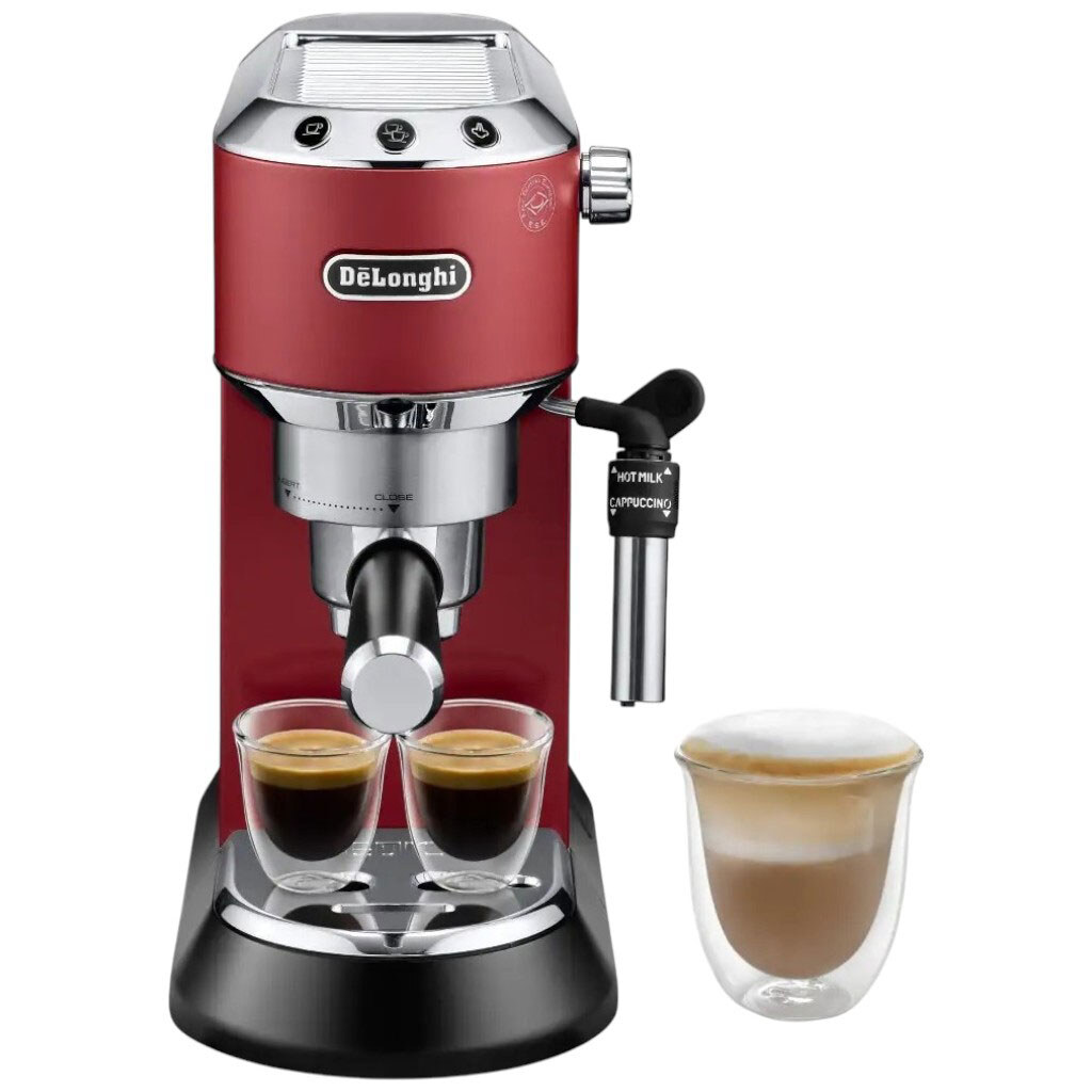 Кавоварка ріжкова Delonghi EC 685 R Dedica, Червоний - № 2 Кавоварка ріжкова Delonghi EC 685 R Dedica, Червоний - № 2