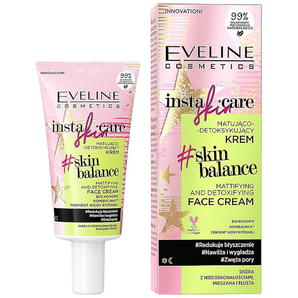 Крем-детокс для лица матирующий EVELINE INSTA SKIN 50 мл - № 1 Крем-детокс для лица матирующий EVELINE INSTA SKIN 50 мл - № 1