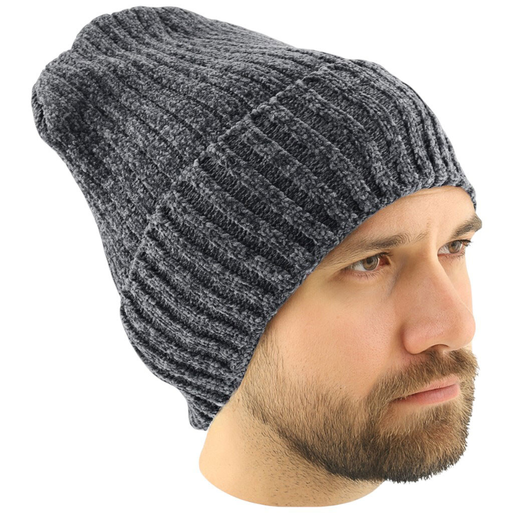 Мужская шапка вязаная с отворотом - № 5 Мужская шапка вязаная с отворотом - № 5