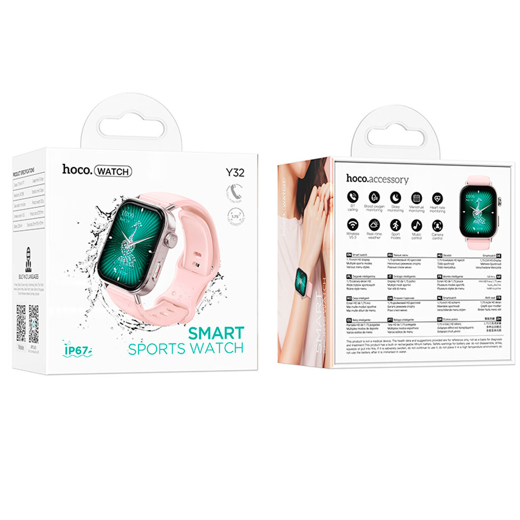 Умные часы Hoco Y32, Розовый - № 7 Умные часы Hoco Y32, Розовый - № 7