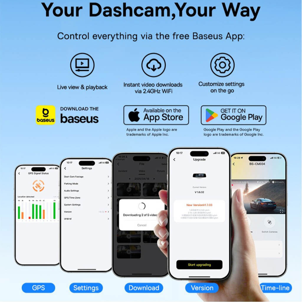 Видеорегистратор Baseus C0115900 PrimeTrip VD1, Черный - № 5 Видеорегистратор Baseus C0115900 PrimeTrip VD1, Черный - № 5