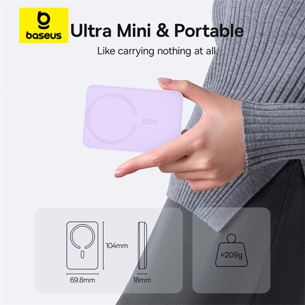 Портативная батарея (Power Bank) Baseus P1008210E513-00 EnerFill FM11, 10000 mAh, Сиреневый - № 5 Портативная батарея (Power Bank) Baseus P1008210E513-00 EnerFill FM11, 10000 mAh, Сиреневый - № 5