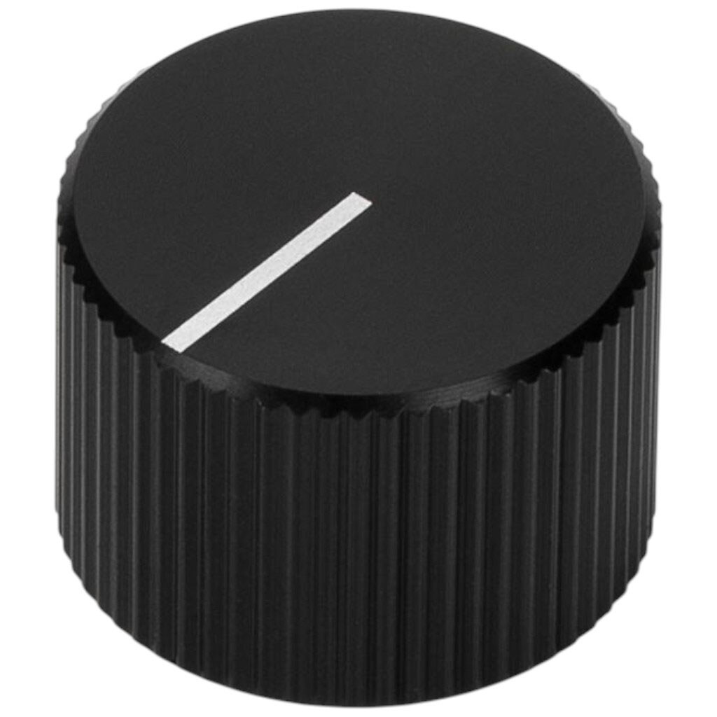 Ручка для потенціометра алюмінієва "чорна" на вісь 6.35мм, A-2014 Black - № 1 Ручка для потенціометра алюмінієва "чорна" на вісь 6.35мм, A-2014 Black - № 1