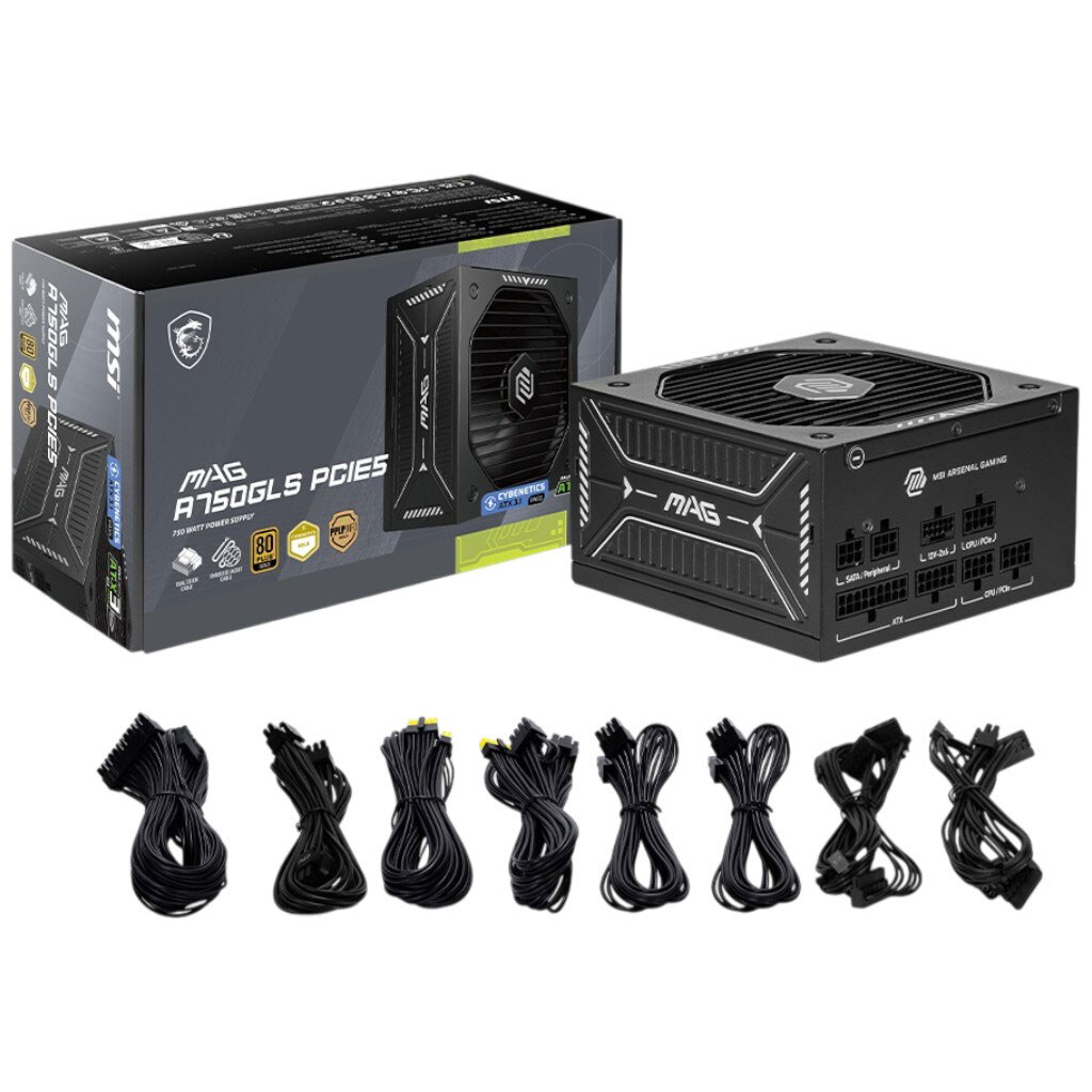 Блок питания для корпусов MSI MAG A750GLS, Черный - № 5 Блок питания для корпусов MSI MAG A750GLS, Черный - № 5