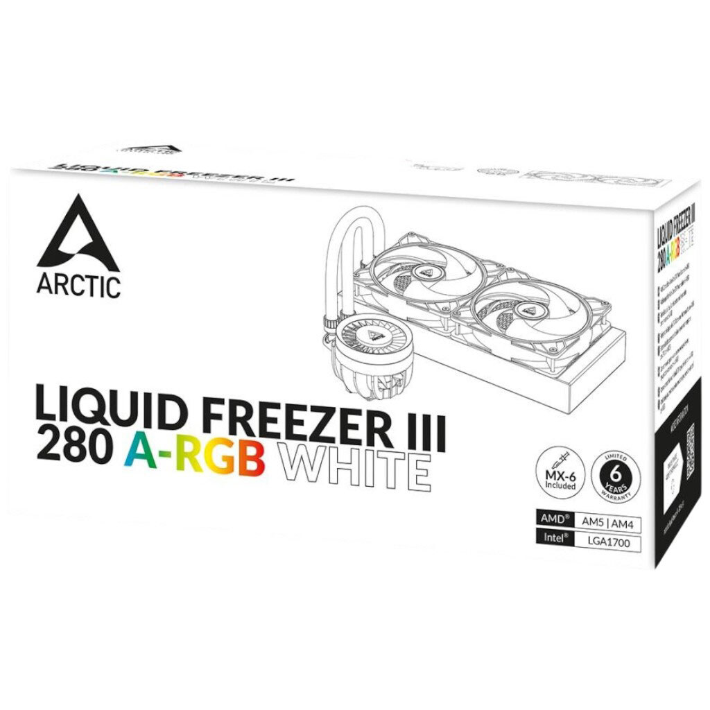 Система водяного охолодження Arctic Liquid Freezer III 280 A-RGB, Білий - № 7 Система водяного охолодження Arctic Liquid Freezer III 280 A-RGB, Білий - № 7