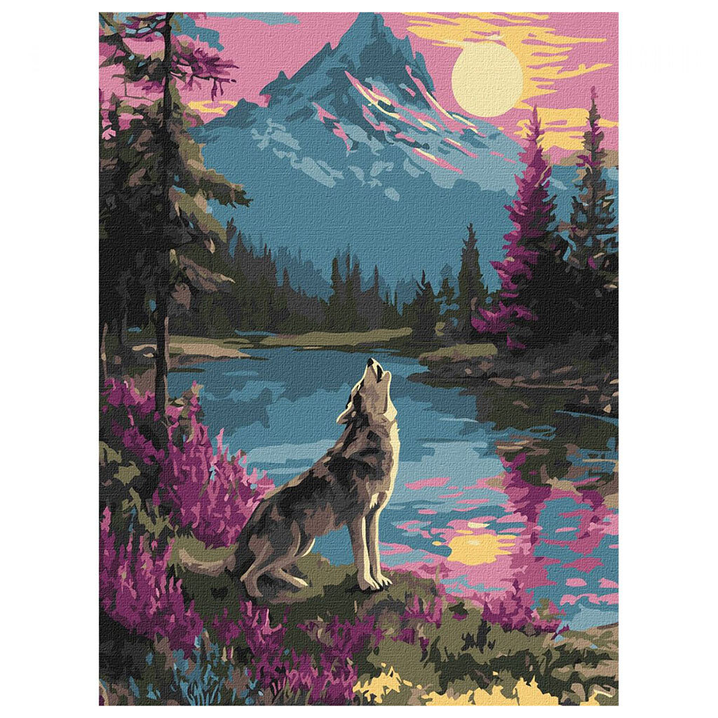 Картина за номерами "Самотній вовк", 30x40 см, Ідейка - № 1 Картина за номерами "Самотній вовк", 30x40 см, Ідейка - № 1