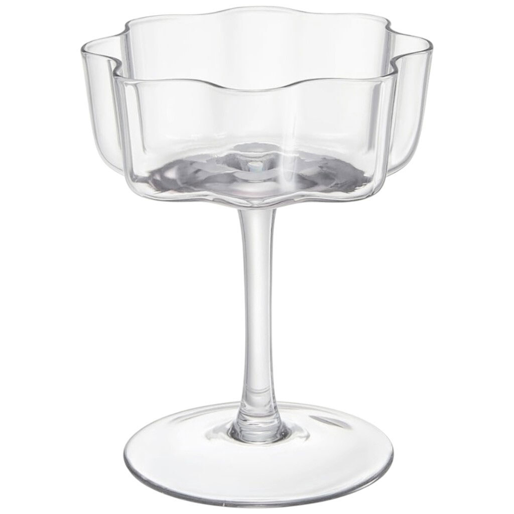 Бокал для шампанского стеклянный волнистый в ассортименте 250 мл - № 1 Бокал для шампанского стеклянный волнистый в ассортименте 250 мл - № 1