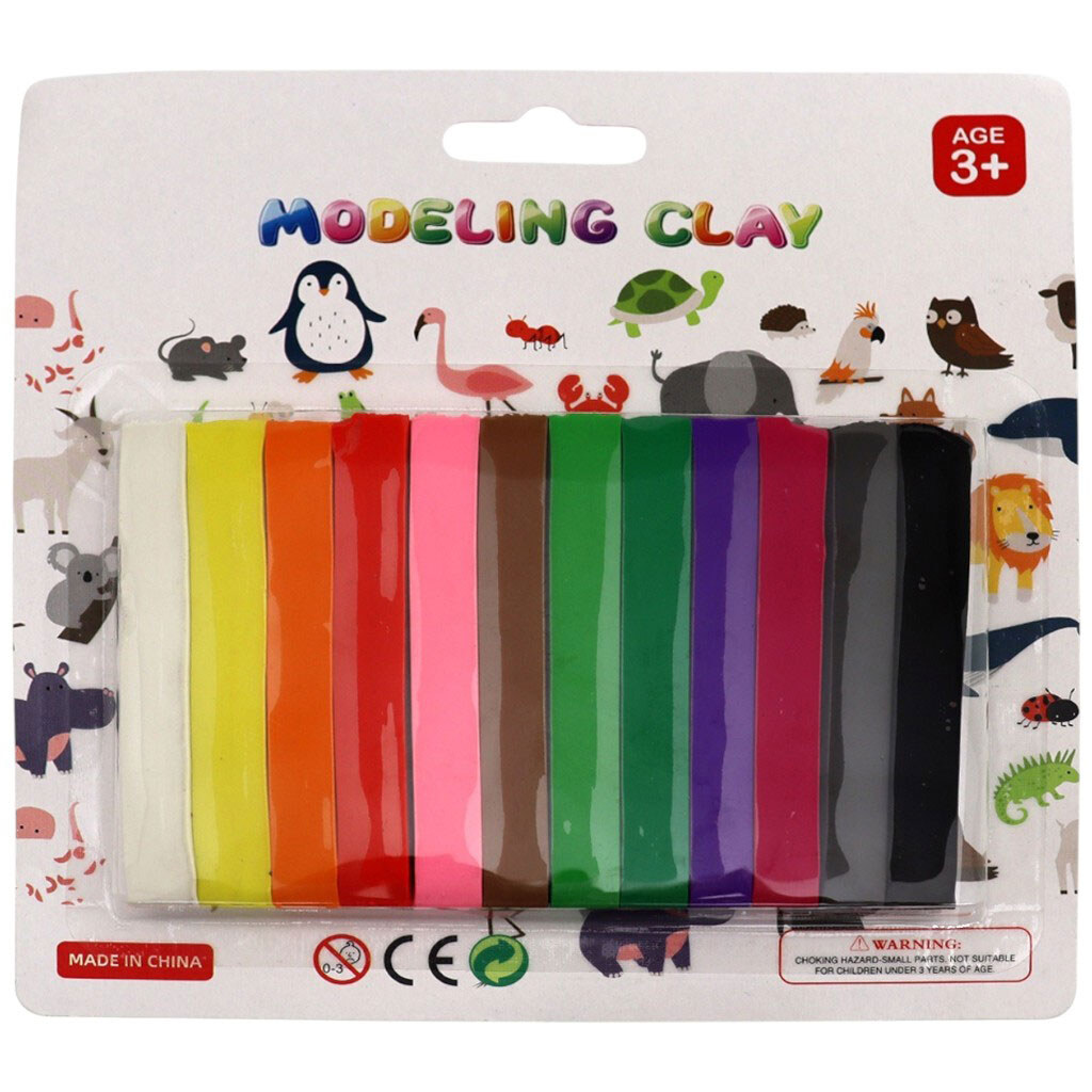 Пластилин для лепки детский 12 цветов 140 г - № 1 Пластилин для лепки детский 12 цветов 140 г - № 1