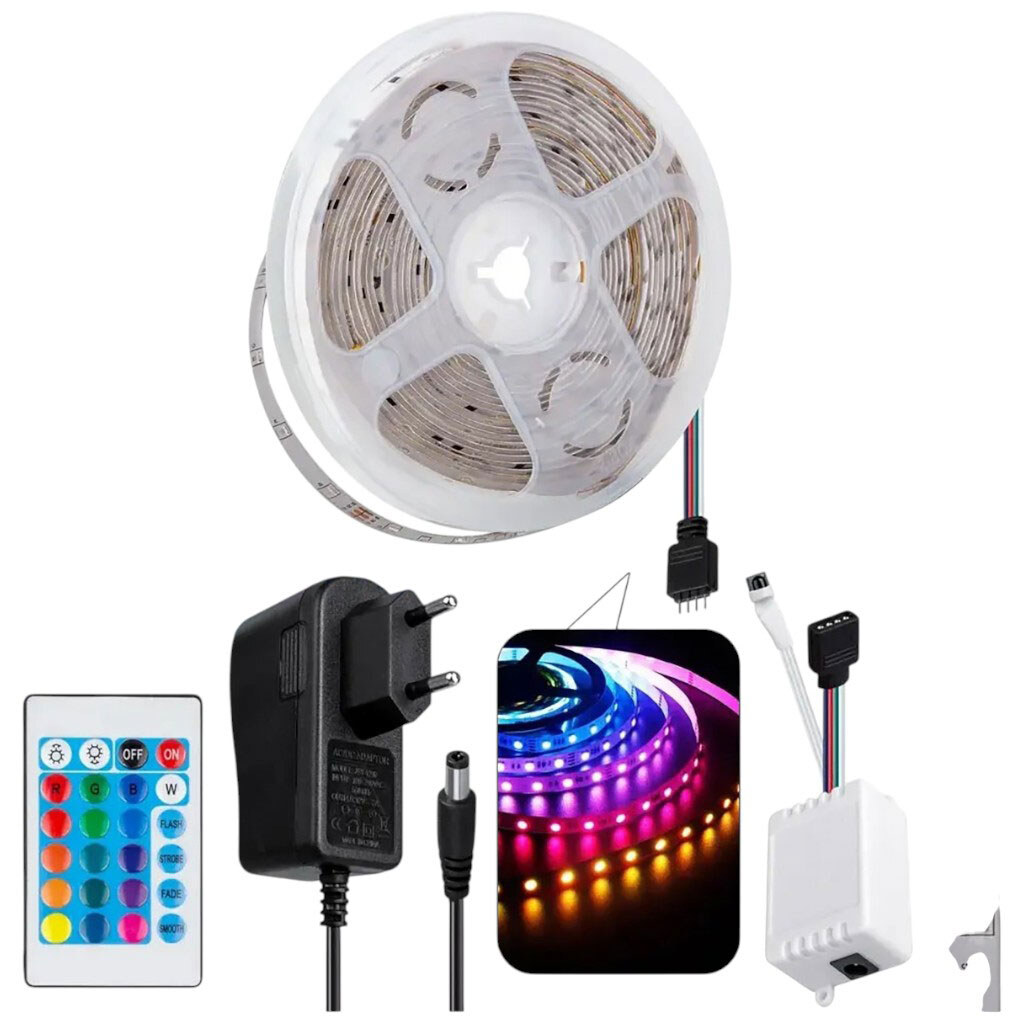 Стрічка LED з пультом Optima RGB-2835 5 м - № 1 Стрічка LED з пультом Optima RGB-2835 5 м - № 1