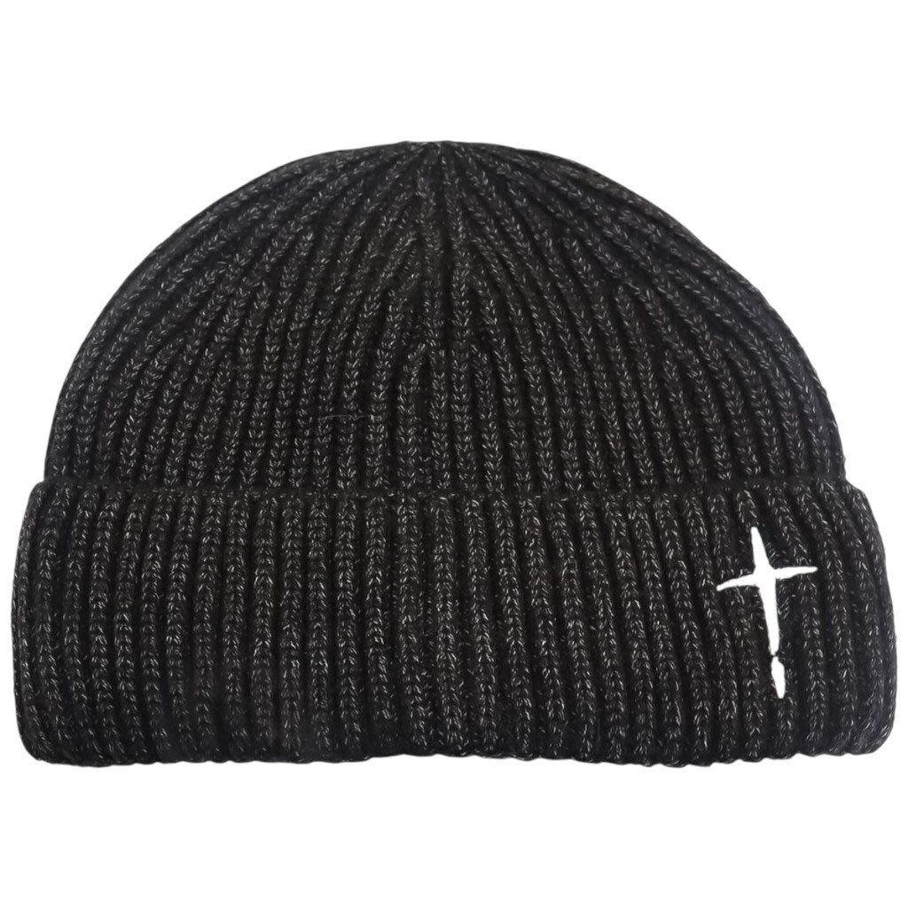 Мужская шапка вязаная с отворотом - № 1 Мужская шапка вязаная с отворотом - № 1