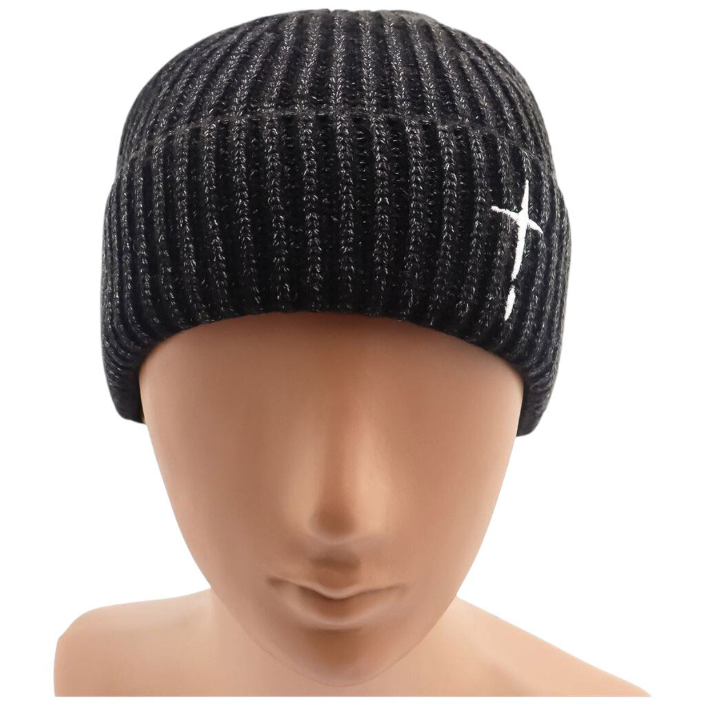 Мужская шапка вязаная с отворотом - № 2 Мужская шапка вязаная с отворотом - № 2