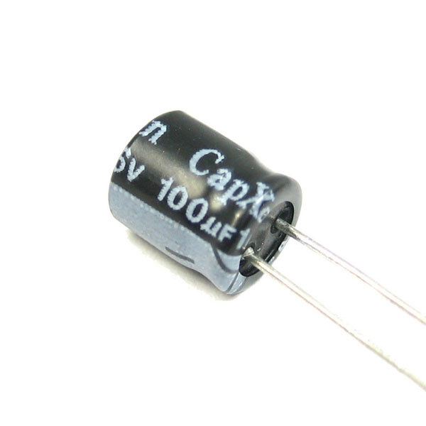 Конденсатор электролитический ECAP-SK-100mkf - 16v (105°С) Мини (SK) - № 1 Конденсатор электролитический ECAP-SK-100mkf - 16v (105°С) Мини (SK) - № 1
