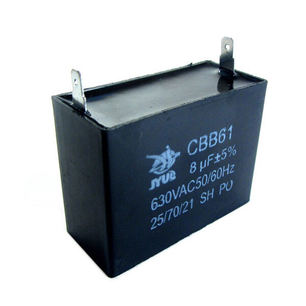 Конденсатор для однофазных электродвигателей (CBB-61) 8mkf - 630 VAC (±5%) - № 1 Конденсатор для однофазных электродвигателей (CBB-61) 8mkf - 630 VAC (±5%) - № 1