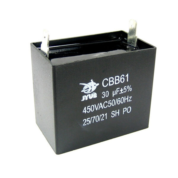 Конденсатор для однофазних електродвигунів (CBB-61) 30mkf - 450 VAC (±5%) - № 1 Конденсатор для однофазних електродвигунів (CBB-61) 30mkf - 450 VAC (±5%) - № 1