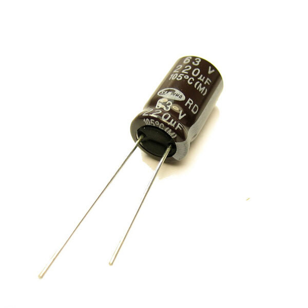 Конденсатор електролітичний ECAP-RD-220mkf - 63v (105°C) (RD) - № 1 Конденсатор електролітичний ECAP-RD-220mkf - 63v (105°C) (RD) - № 1