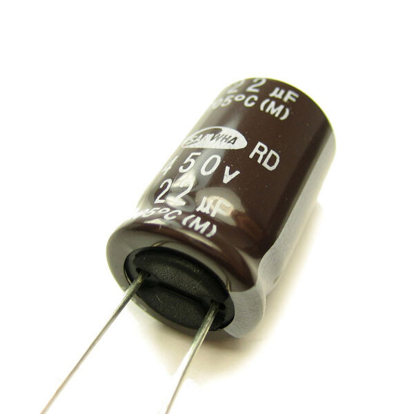 Конденсатор електролітичний ECAP-RD-22mkf - 450v (105°C) (RD) - № 1 Конденсатор електролітичний ECAP-RD-22mkf - 450v (105°C) (RD) - № 1