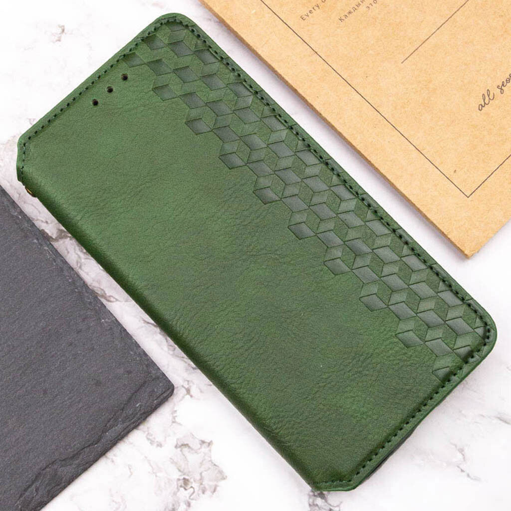 Чохол (книжка) Xiaomi Poco C85 / Redmi 15C, GETMAN Cubic, Зелений - № 7 Чохол (книжка) Xiaomi Poco C85 / Redmi 15C, GETMAN Cubic, Зелений - № 7