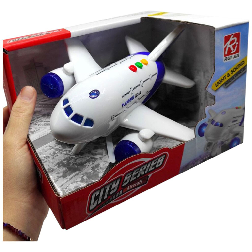 Літак інерційний, озвучений, зі світлом, Rui Jia - № 2 Літак інерційний, озвучений, зі світлом, Rui Jia - № 2