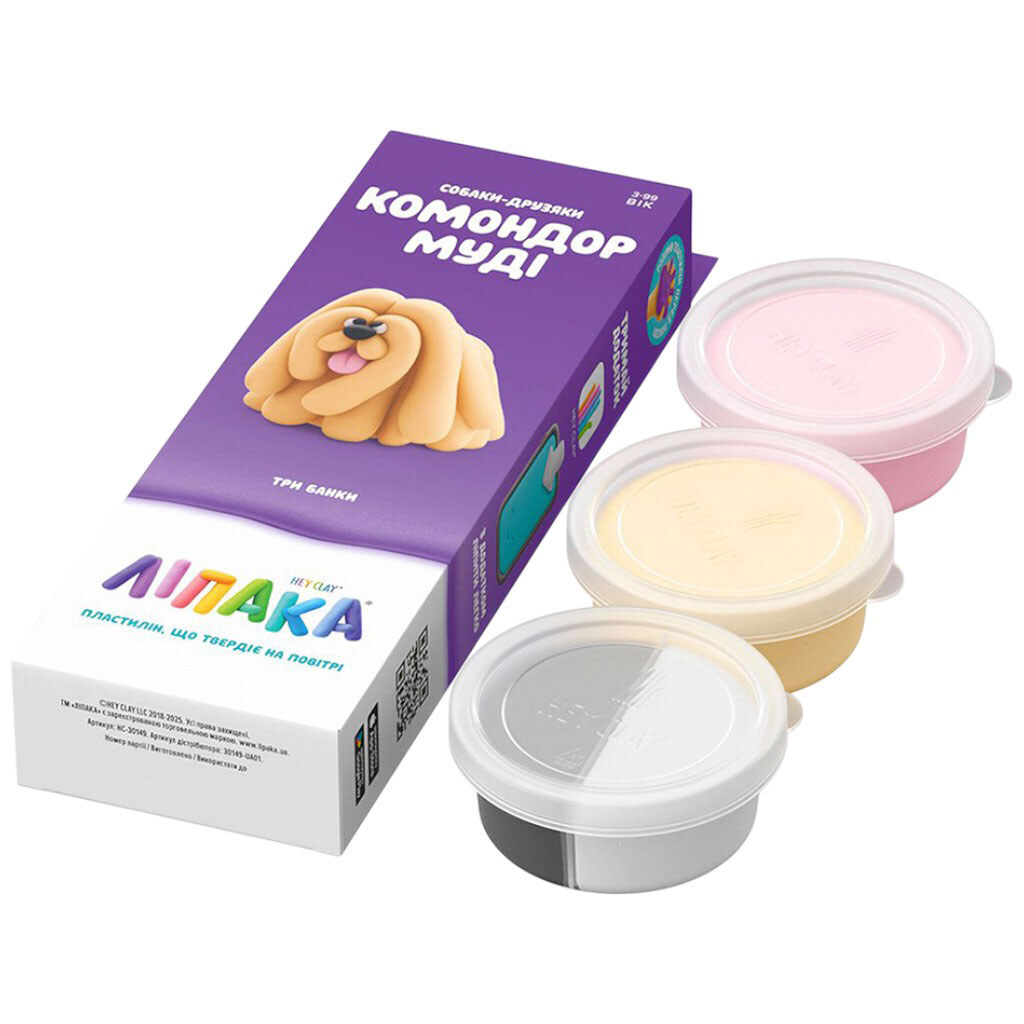 Набір пластиліну, що самозатвердівається "СОБАКИ-ДРУЗІ: КОМОНДОР МУДІ", Lipaka - № 4 Набір пластиліну, що самозатвердівається "СОБАКИ-ДРУЗІ: КОМОНДОР МУДІ", Lipaka - № 4