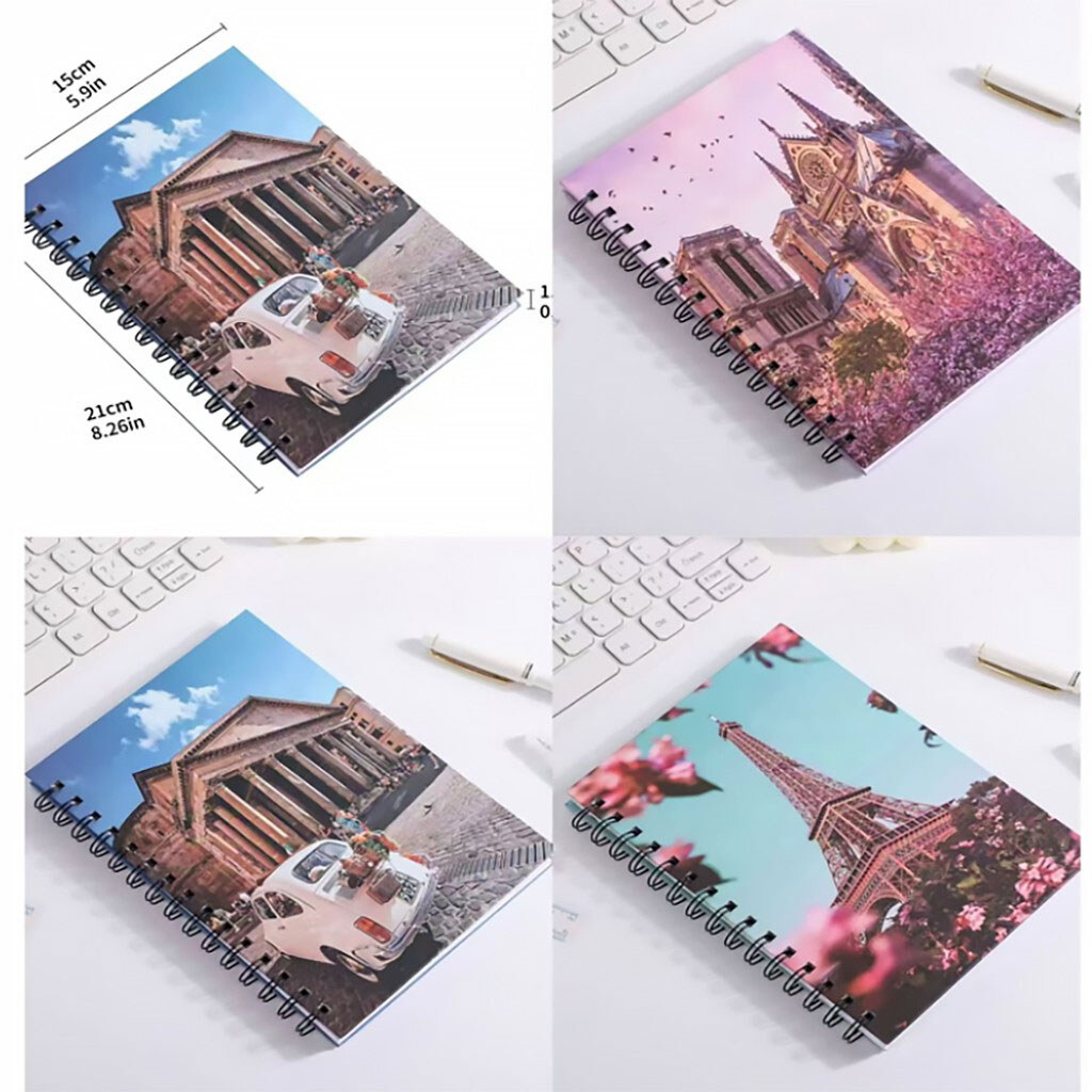 Блокнот на спіралі з принтом "Міста світу" - № 3 Блокнот на спіралі з принтом "Міста світу" - № 3