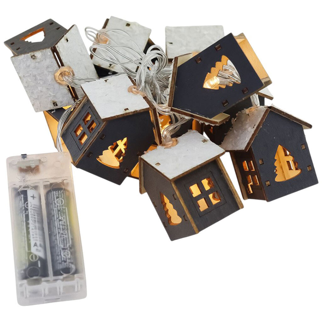 Гирлянда декоративная на батарейках "Домики", серые, 10 ламп, Mirko - № 4 Гирлянда декоративная на батарейках "Домики", серые, 10 ламп, Mirko - № 4