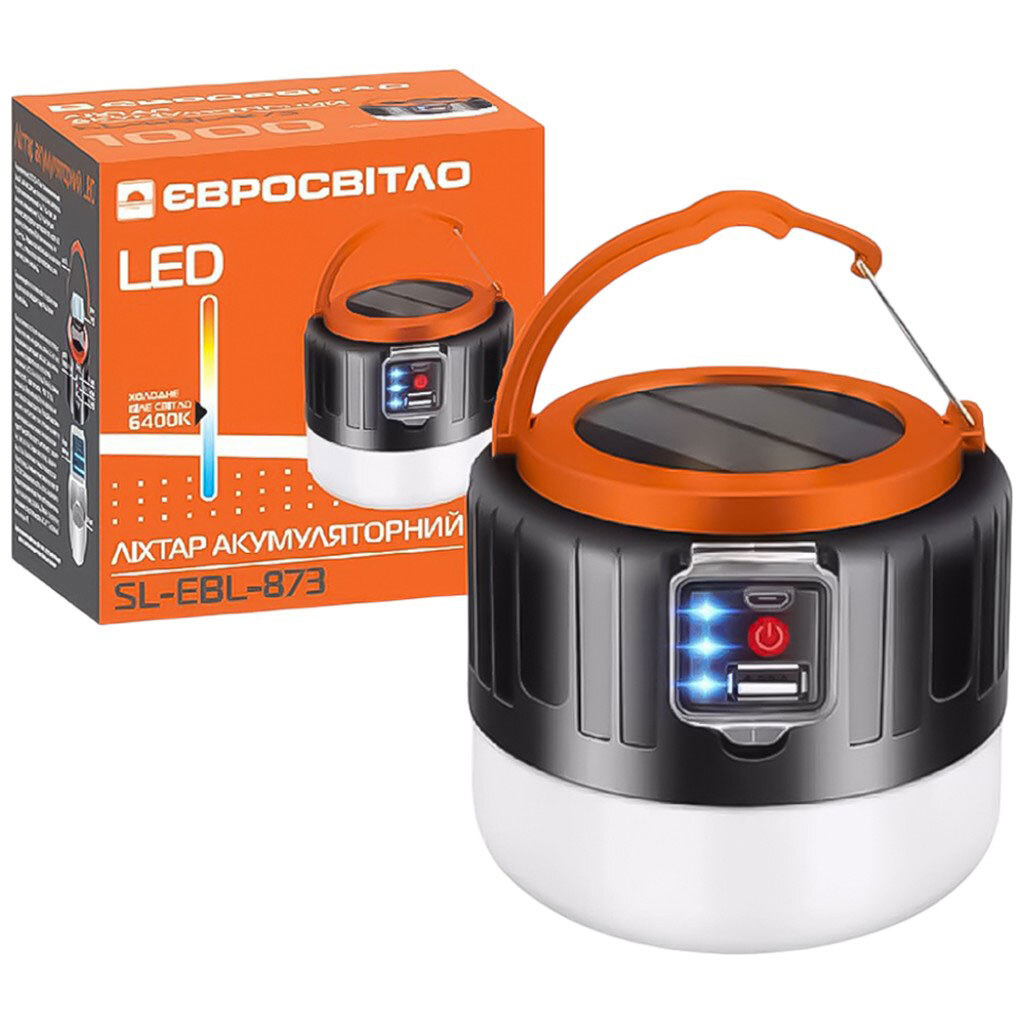 Ліхтар LED акумуляторний ЄВРОСВІТЛО SL-EBL-873 3 режими 6400 К - № 2 Ліхтар LED акумуляторний ЄВРОСВІТЛО SL-EBL-873 3 режими 6400 К - № 2