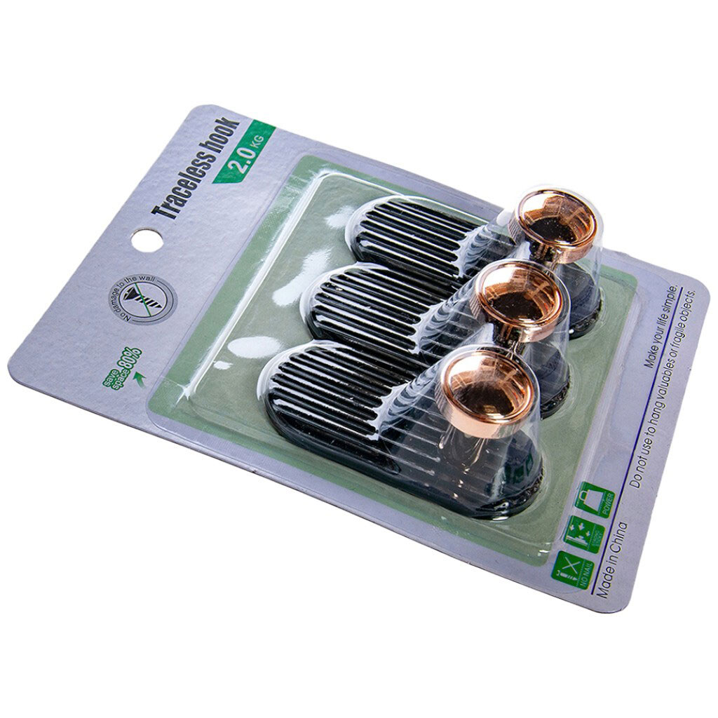 Набор крючков настенных пластиковых, 3 шт. - № 1 Набор крючков настенных пластиковых, 3 шт. - № 1