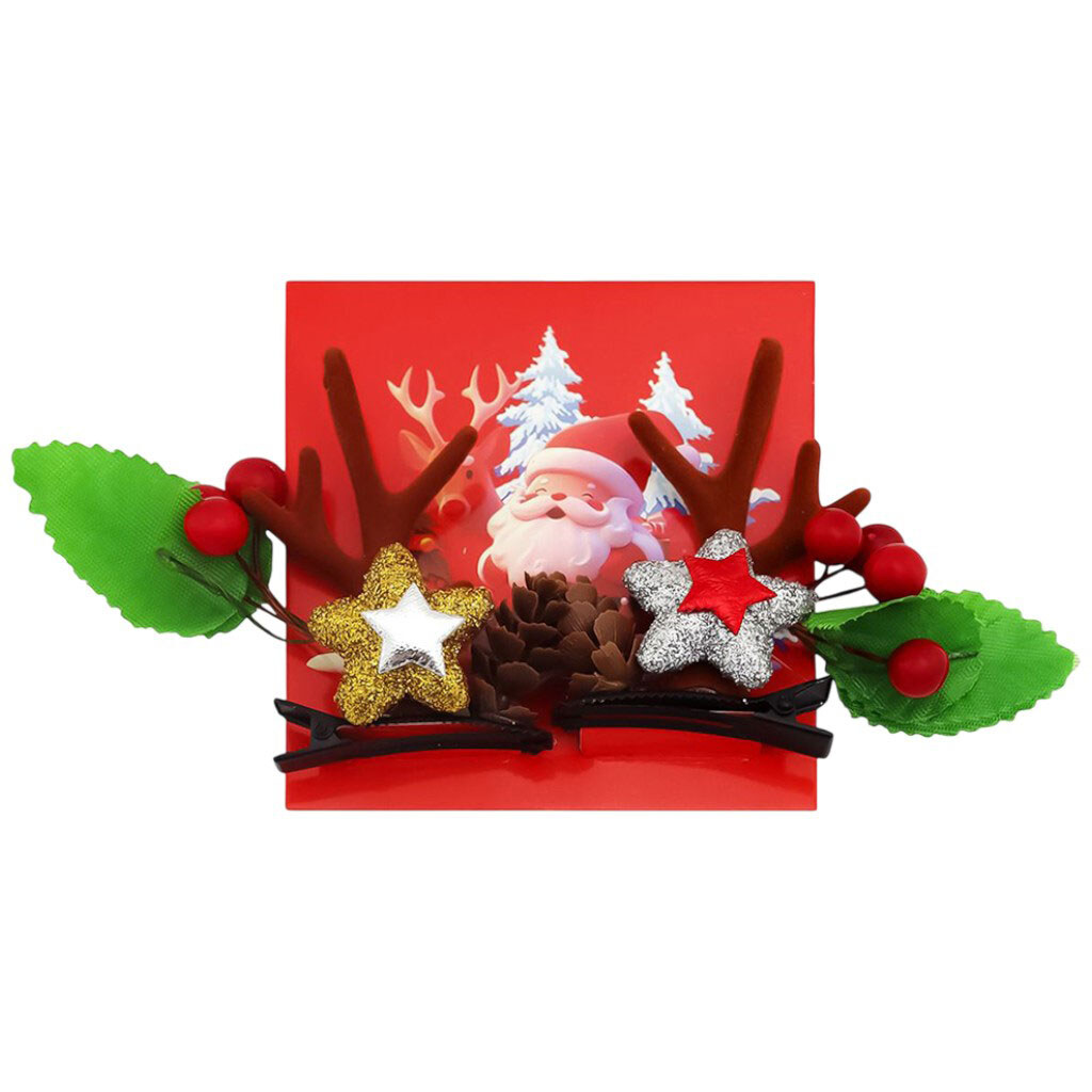 Набор заколок для волос "Оленьи рожки с ягодками", 2 шт. - № 2 Набор заколок для волос "Оленьи рожки с ягодками", 2 шт. - № 2