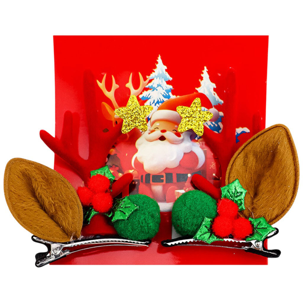 Набор заколок для волос "Оленьи ушки с рожками", 2 шт. - № 2 Набор заколок для волос "Оленьи ушки с рожками", 2 шт. - № 2