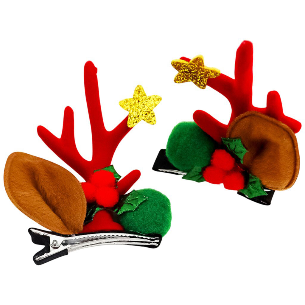 Набор заколок для волос "Оленьи ушки с рожками", 2 шт. - № 3 Набор заколок для волос "Оленьи ушки с рожками", 2 шт. - № 3