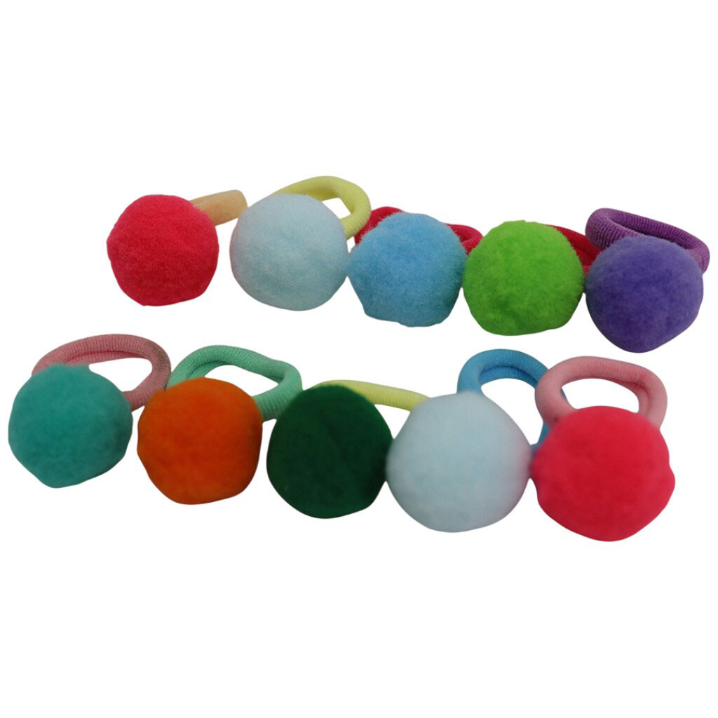 Набор резинок для детских волос с помпоном, 10 шт. - № 2 Набор резинок для детских волос с помпоном, 10 шт. - № 2