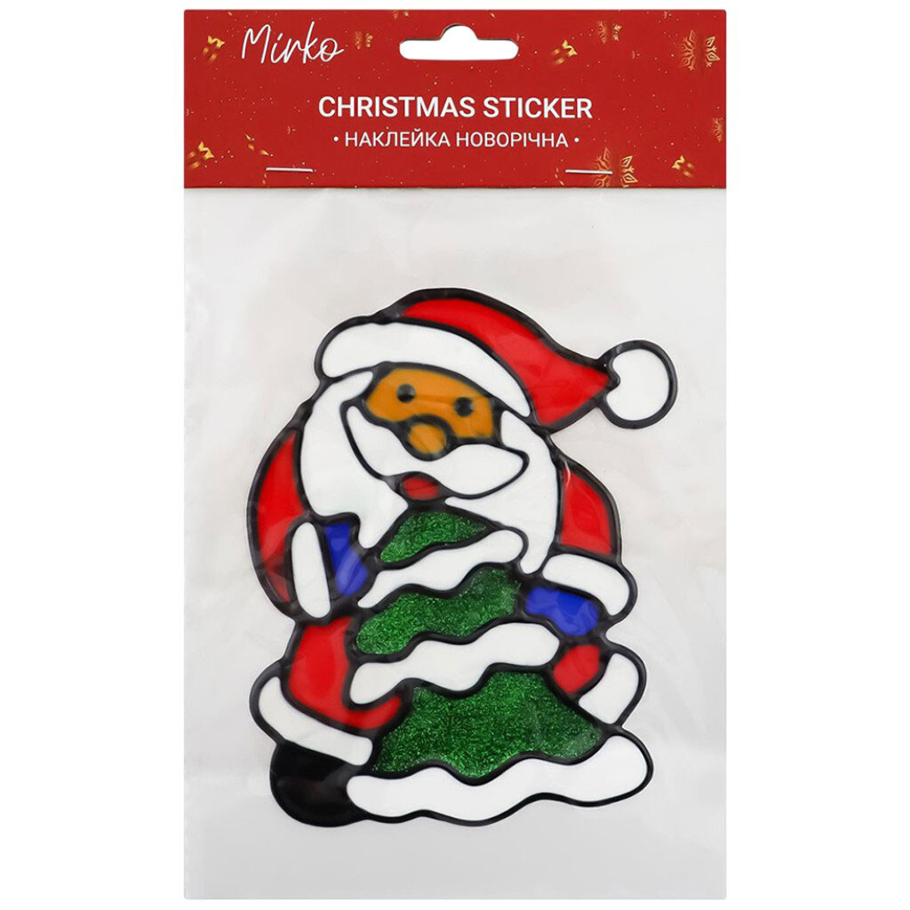 Наклейка новогодняя на стекло Mirko в ассортименте, Mirko - № 2 Наклейка новогодняя на стекло Mirko в ассортименте, Mirko - № 2