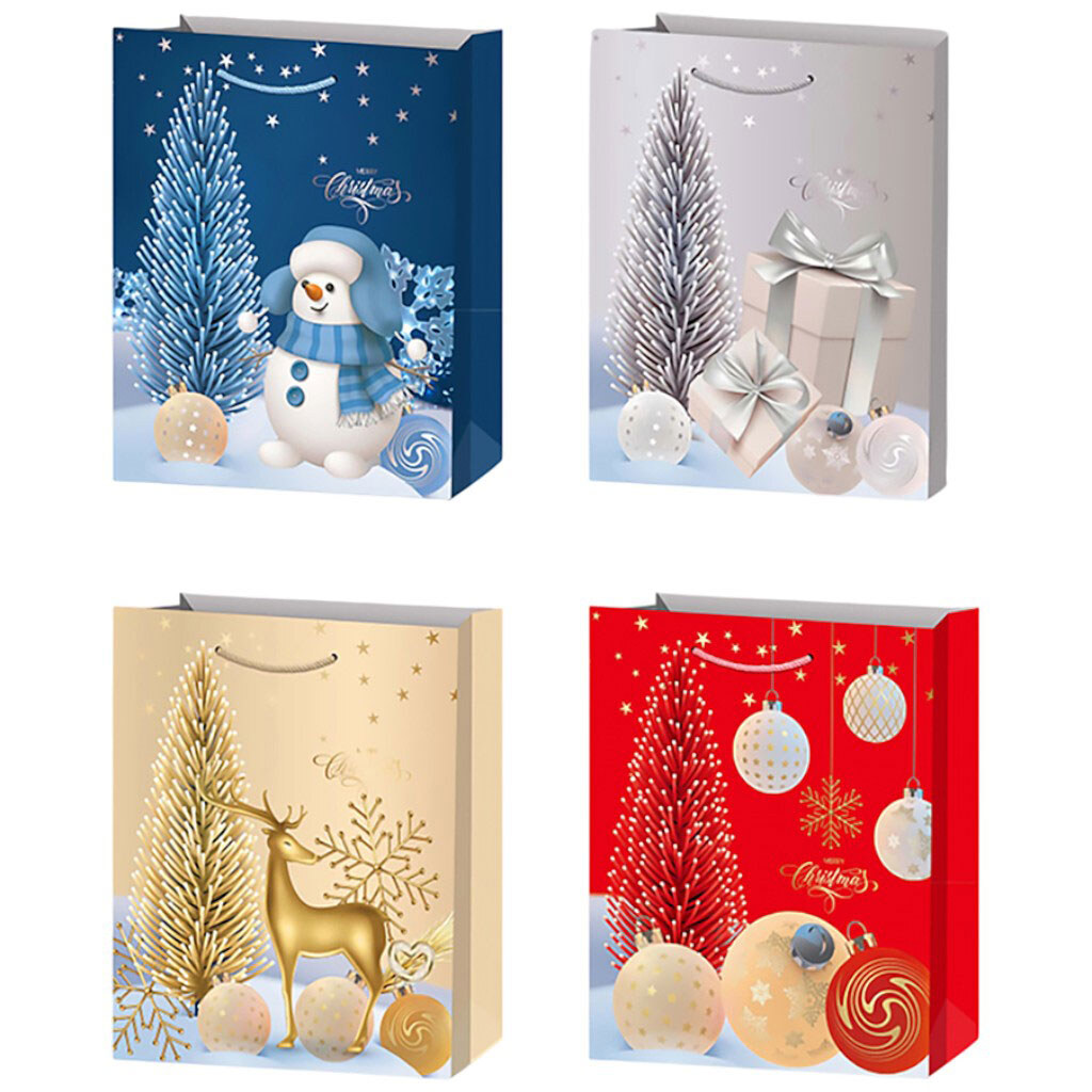 Пакет подарунковий паперовий "Різдвяний", мікс, 31х40х12 см - № 2 Пакет подарунковий паперовий "Різдвяний", мікс, 31х40х12 см - № 2