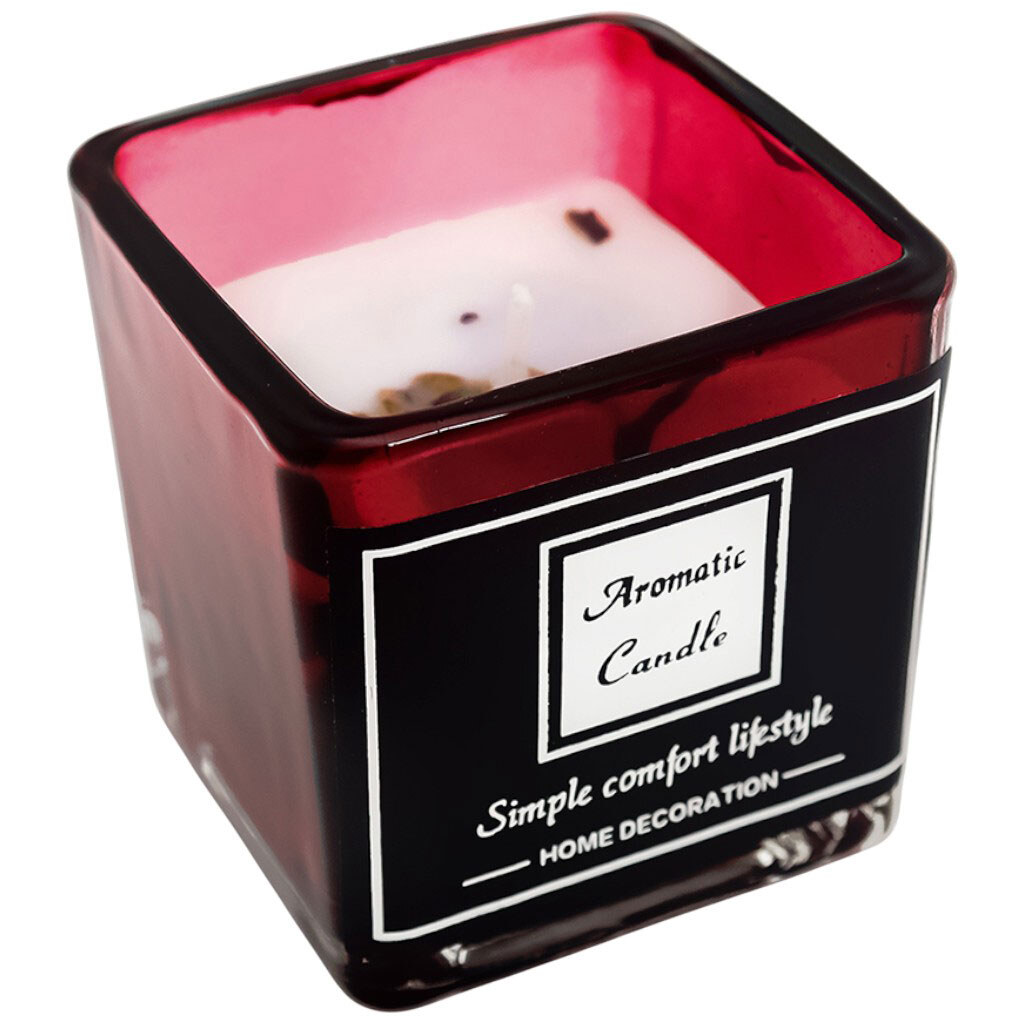 Свеча декоративная квадратная в стеклянной емкости - № 1 Свеча декоративная квадратная в стеклянной емкости - № 1