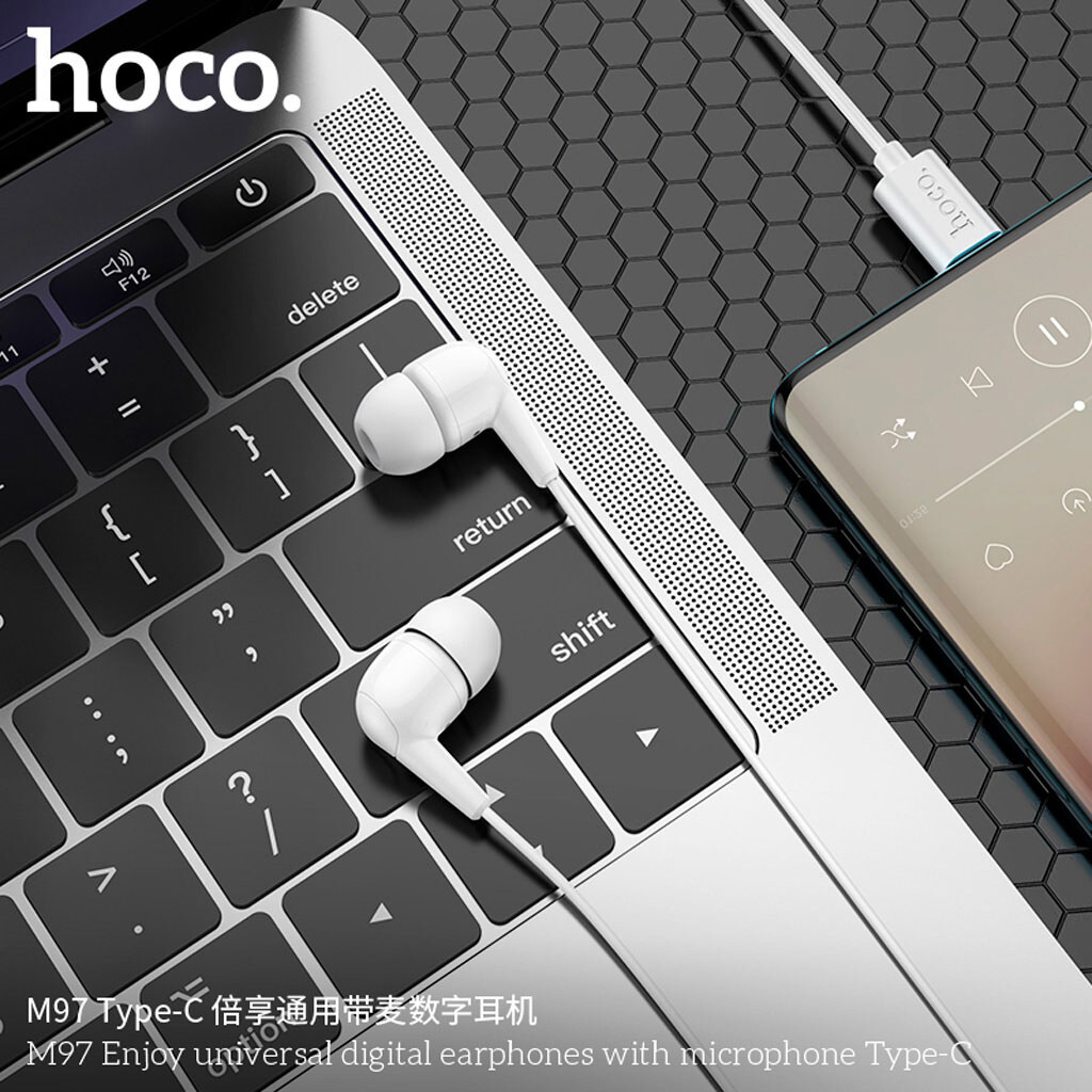 Навушники Hoco M97 Enjoy, З мікрофоном, Білий - № 4 Навушники Hoco M97 Enjoy, З мікрофоном, Білий - № 4