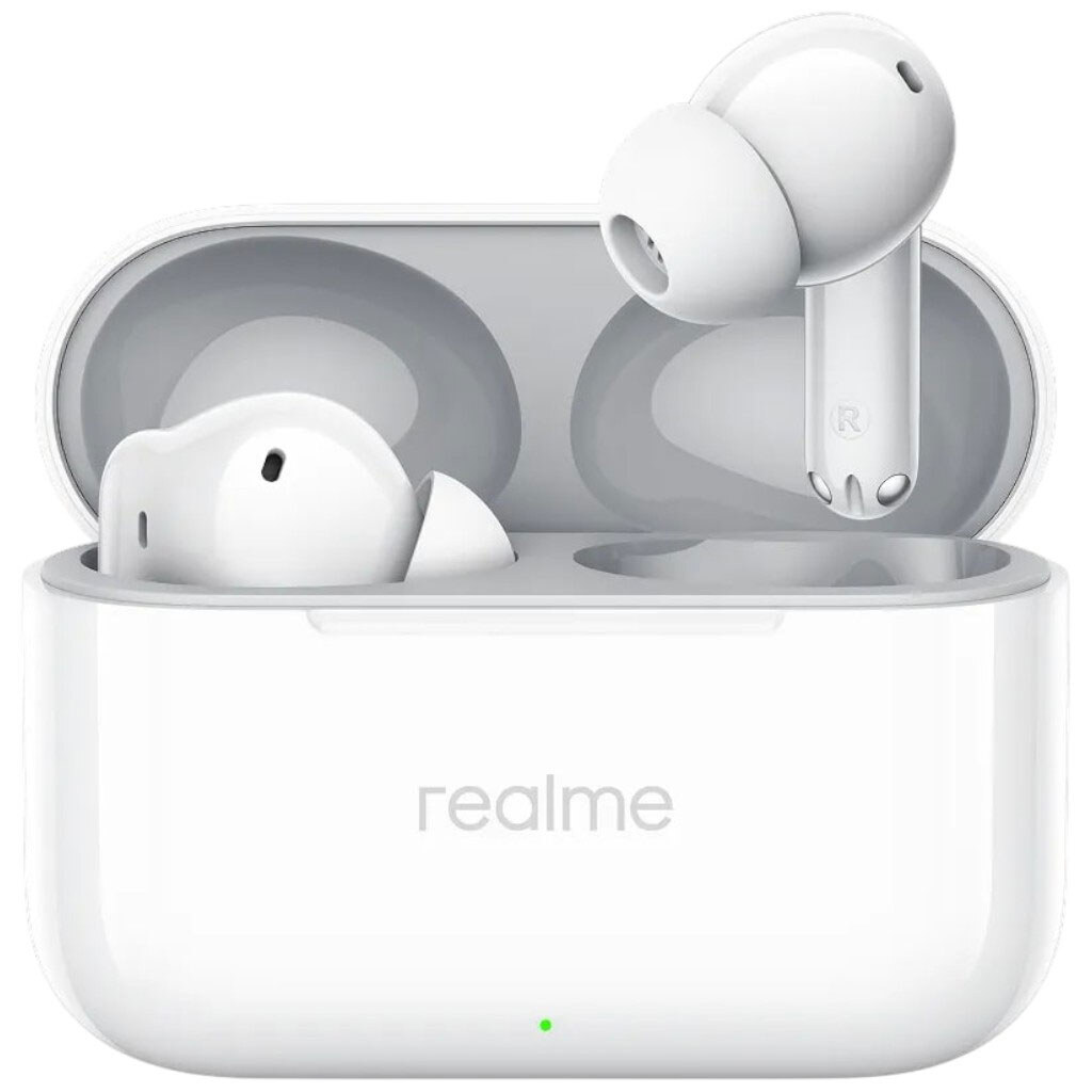 Bluetooth-гарнитура Realme Buds T200, С микрофоном, Стерео, Белый - № 1 Bluetooth-гарнитура Realme Buds T200, С микрофоном, Стерео, Белый - № 1