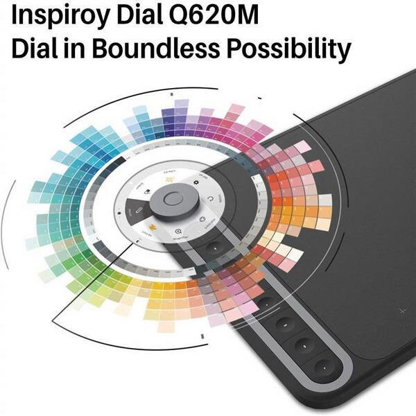 Графический планшет Huion Inspiroy Dial Q620M, Черный - № 2 Графический планшет Huion Inspiroy Dial Q620M, Черный - № 2