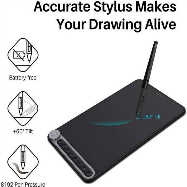 Графический планшет Huion Inspiroy Dial Q620M, Черный - № 5 Графический планшет Huion Inspiroy Dial Q620M, Черный - № 5