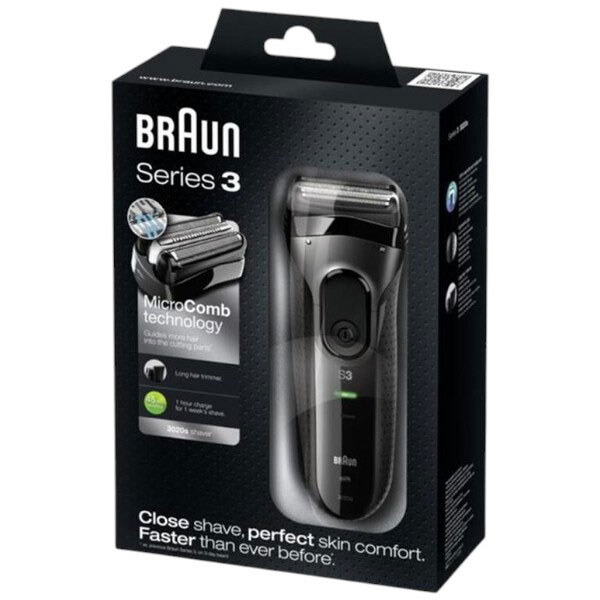 Електробритва Braun Series 3 3020, Чорний - № 4 Електробритва Braun Series 3 3020, Чорний - № 4