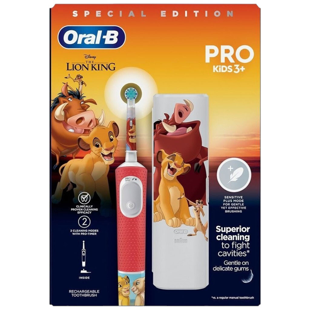 Електрична зубна щітка Braun Oral-B Kids Lion King D103.413.2KX, Червоний - № 3 Електрична зубна щітка Braun Oral-B Kids Lion King D103.413.2KX, Червоний - № 3