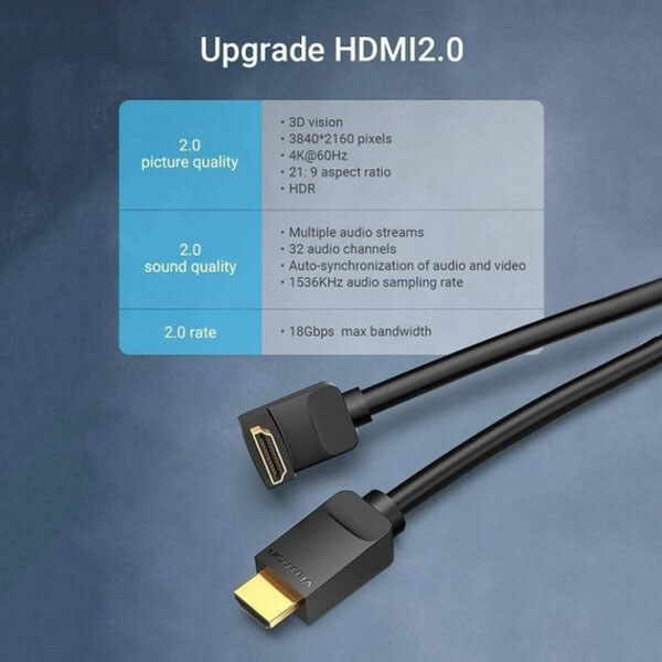 Кабель Vention AARBH, HDMI, 2.0 м., Чорний - № 3 Кабель Vention AARBH, HDMI, 2.0 м., Чорний - № 3