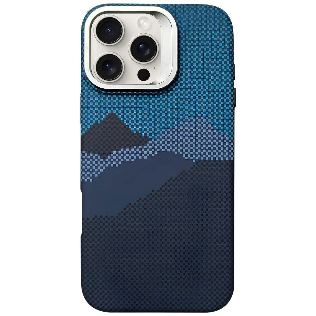 Чехол (накладка) Apple iPhone 16 Pro, Epik Pixel Craft, MagSafe, Mountain Blue, Рисунок - № 1 Чехол (накладка) Apple iPhone 16 Pro, Epik Pixel Craft, MagSafe, Mountain Blue, Рисунок - № 1