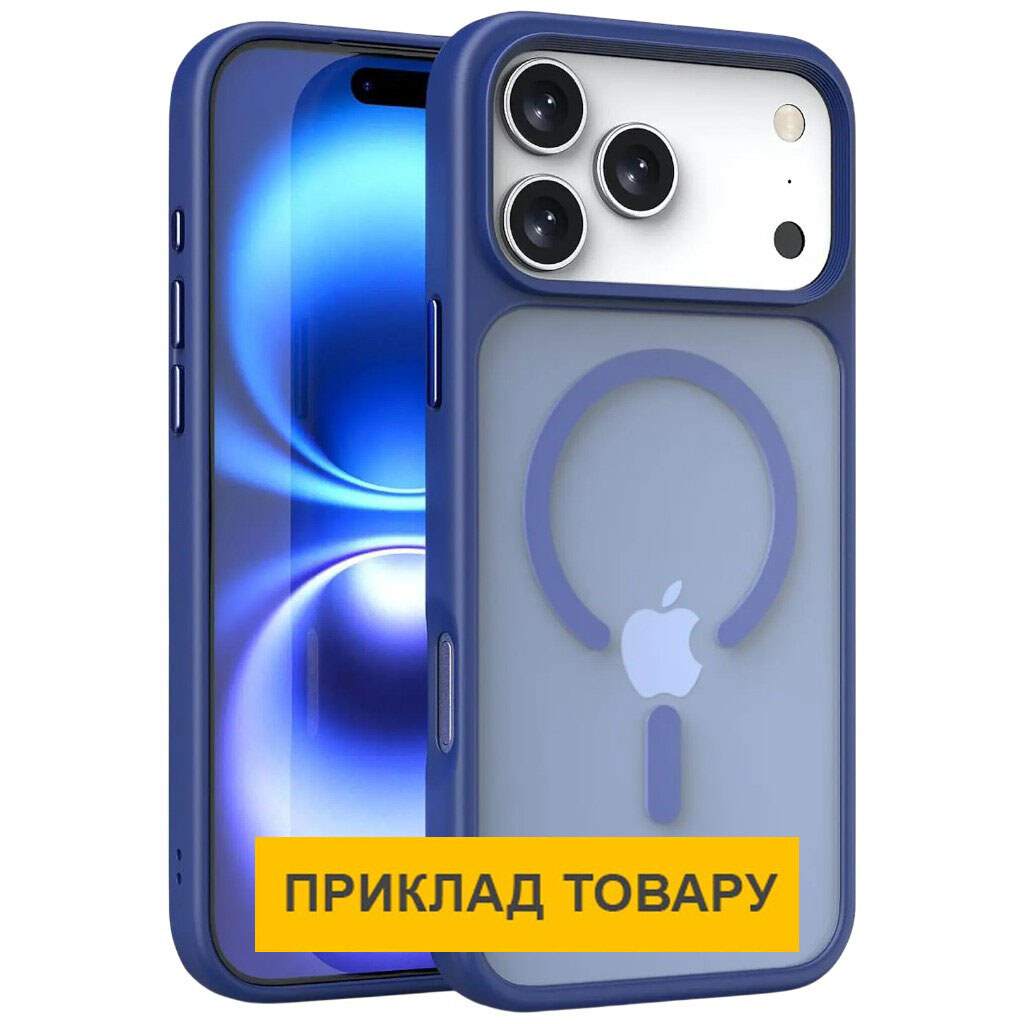 Чехол (накладка) Apple iPhone 17, Epik Metal Buttons, MagSafe, Navy Blue, Синий - № 1 Чехол (накладка) Apple iPhone 17, Epik Metal Buttons, MagSafe, Navy Blue, Синий - № 1
