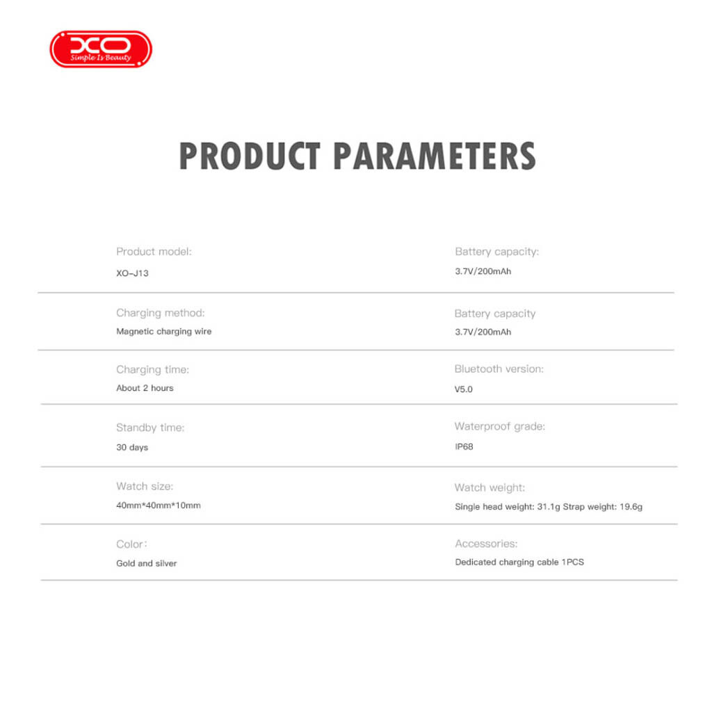 Умные часы XO J13, Розовый - № 6 Умные часы XO J13, Розовый - № 6
