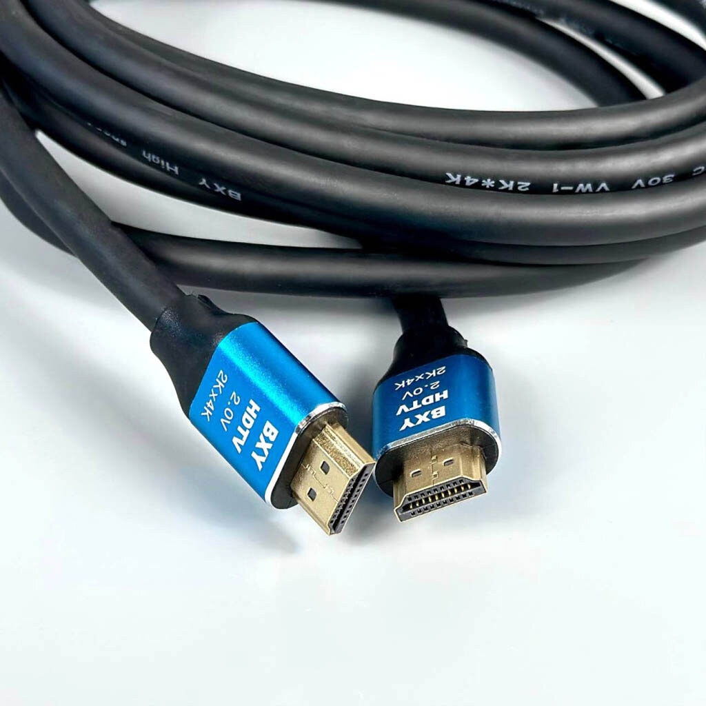 Кабель BXY HDMI - HDMI 2.0V, 1.5 м., Синій - № 2 Кабель BXY HDMI - HDMI 2.0V, 1.5 м., Синій - № 2