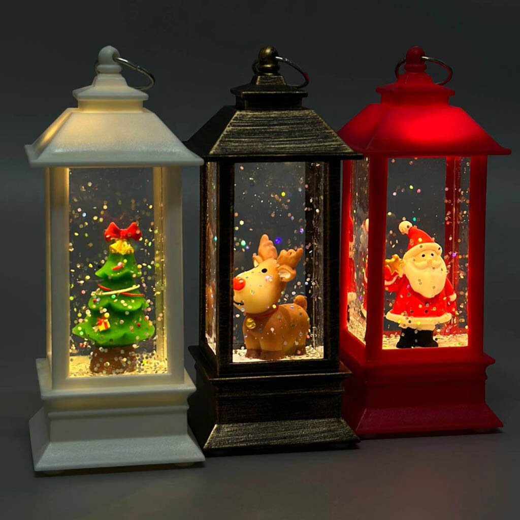 Нічник із різдвяними фігурками всередині., Червоний - № 4 Нічник із різдвяними фігурками всередині., Червоний - № 4