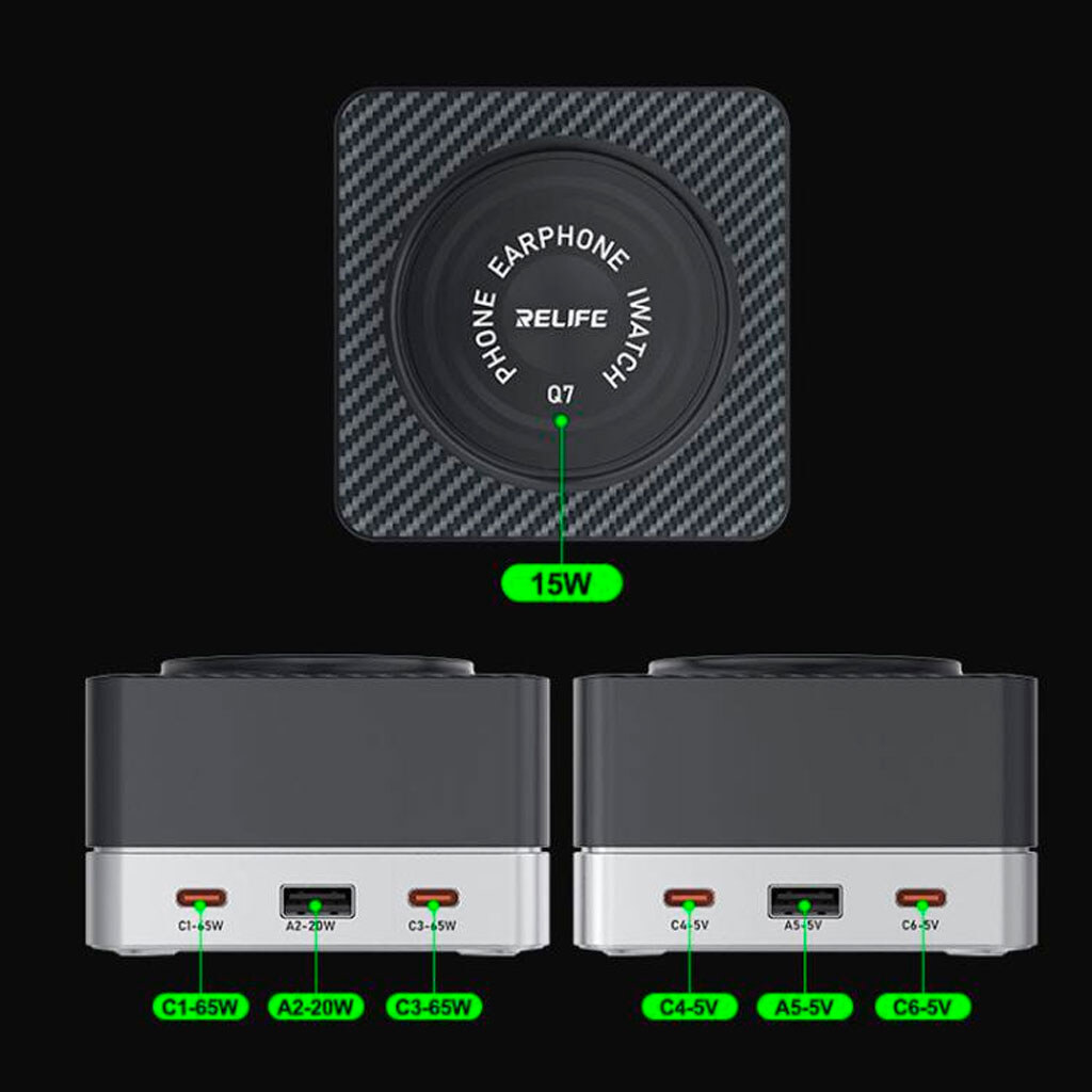 Мережева зарядна станція Relife Q7, Сірий - № 6 Мережева зарядна станція Relife Q7, Сірий - № 6